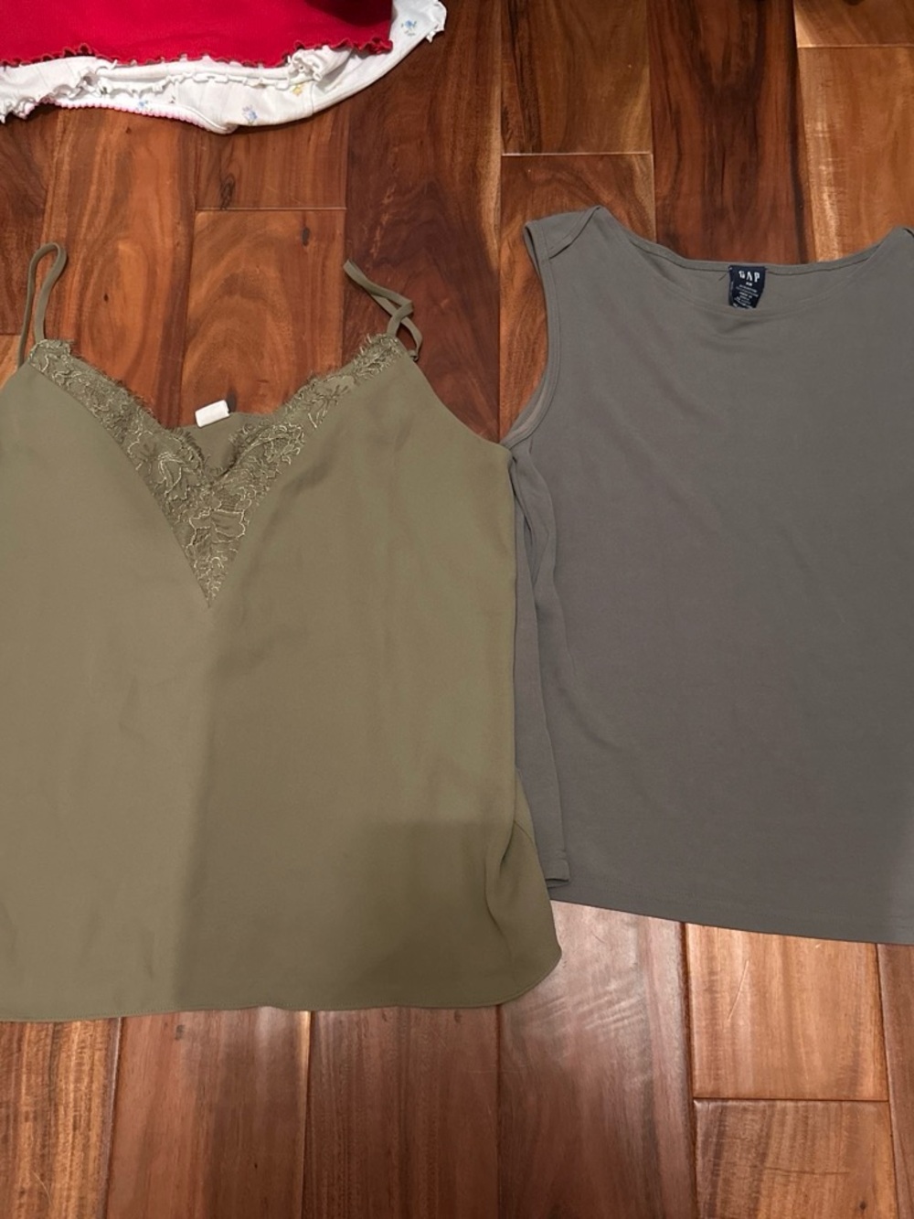 GAP Olive Tank Top & Olive Lace-Trim Cami Set